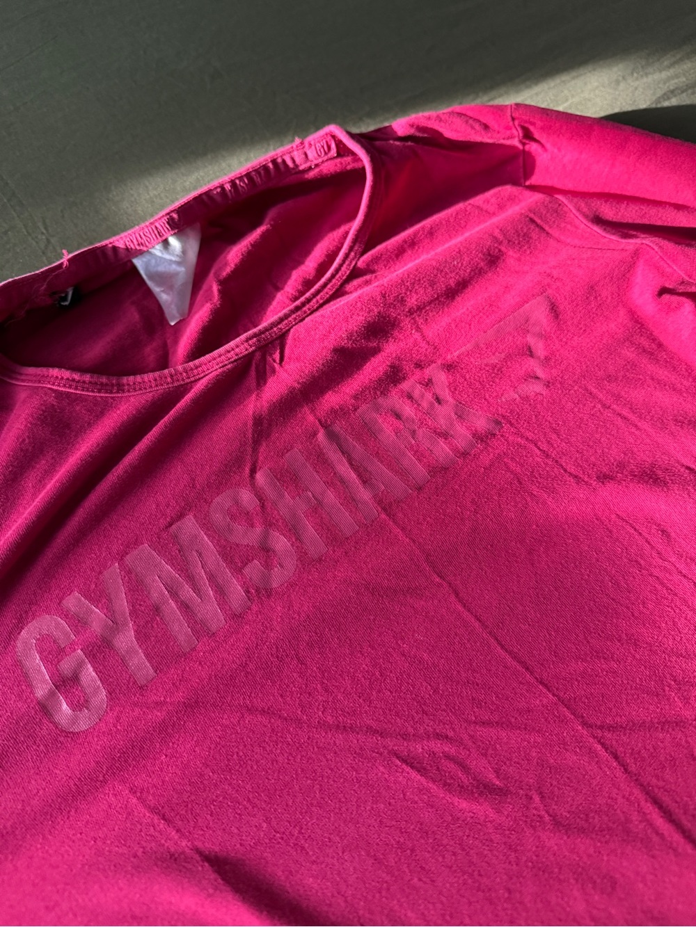 Gymshark Deep Pink Crew T-Shirt with Subtle Logo Trim